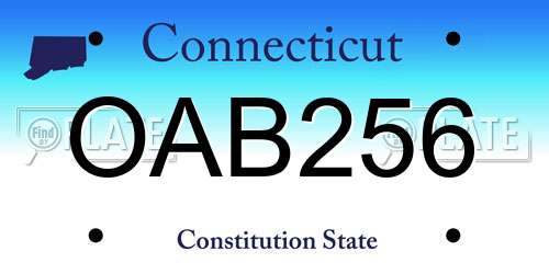 OAB256 Connecticut License Plate