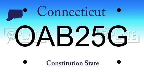 OAB25G Connecticut License Plate