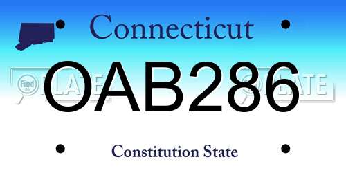 OAB286 Connecticut License Plate