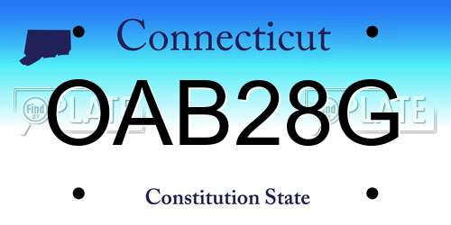 OAB28G Connecticut License Plate