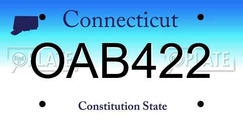 OAB422 Connecticut License Plate