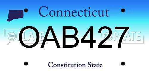 OAB427 Connecticut License Plate