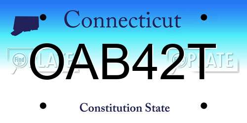 OAB42T Connecticut License Plate