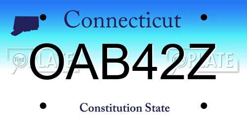 OAB42Z Connecticut License Plate