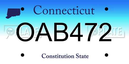 OAB472 Connecticut License Plate