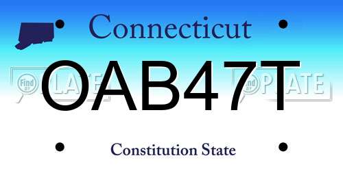 OAB47T Connecticut License Plate