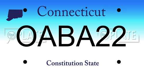 OABA22 Connecticut License Plate