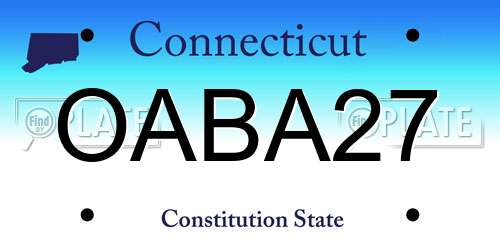 OABA27 Connecticut License Plate