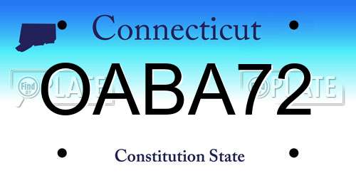 OABA72 Connecticut License Plate