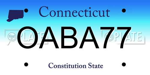 OABA77 Connecticut License Plate