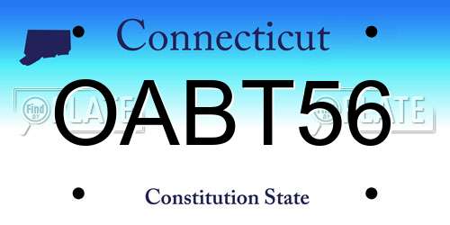 OABT56 Connecticut License Plate
