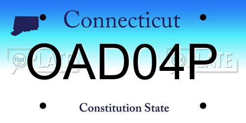 OAD04P Connecticut License Plate