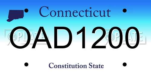OAD1200 Connecticut License Plate
