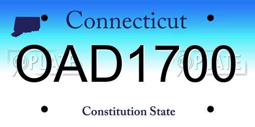 OAD1700 Connecticut License Plate