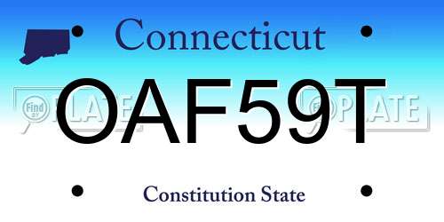 OAF59T Connecticut License Plate