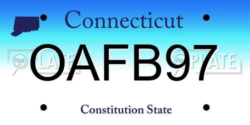 OAFB97 Connecticut License Plate