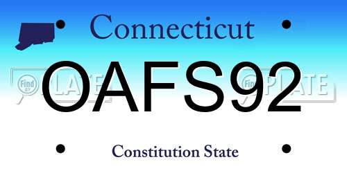 OAFS92 Connecticut License Plate