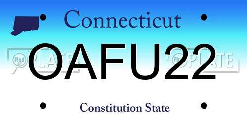 OAFU22 Connecticut License Plate