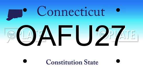 OAFU27 Connecticut License Plate