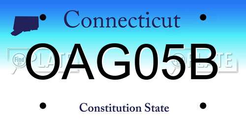 OAG05B Connecticut License Plate