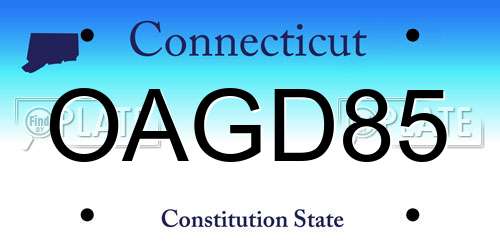 OAGD85 Connecticut License Plate