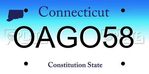 OAGO58 Connecticut License Plate