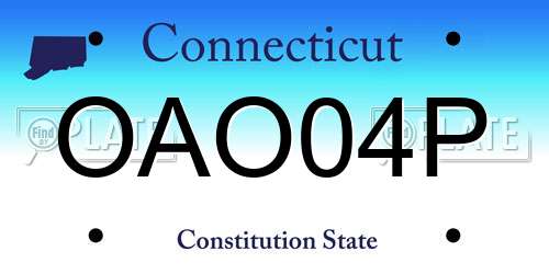 OAO04P Connecticut License Plate