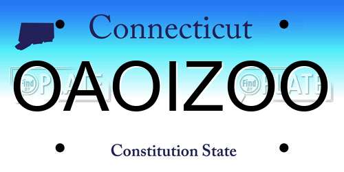 OAOIZOO Connecticut License Plate