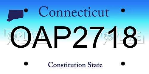 OAP2718 Connecticut License Plate