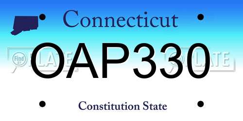 OAP330 Connecticut License Plate