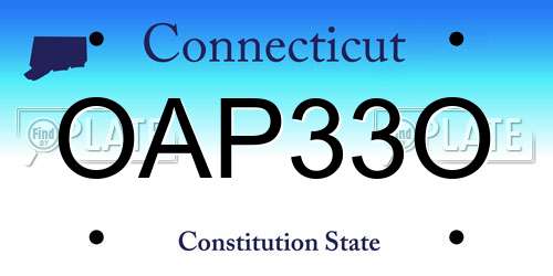 OAP33O Connecticut License Plate