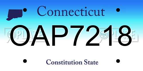 OAP7218 Connecticut License Plate