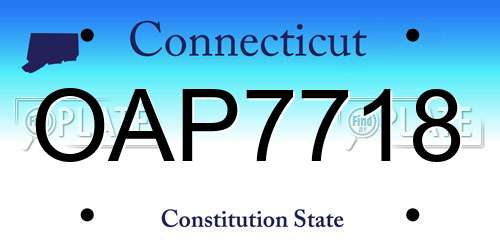 OAP7718 Connecticut License Plate