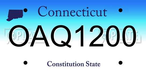 OAQ1200 Connecticut License Plate