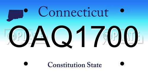 OAQ1700 Connecticut License Plate