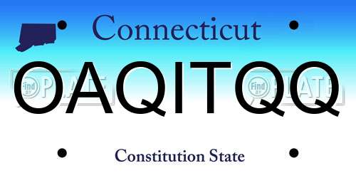 OAQITQQ Connecticut License Plate
