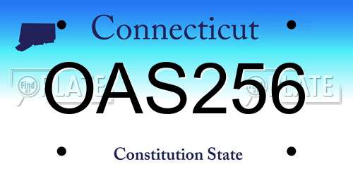 OAS256 Connecticut License Plate