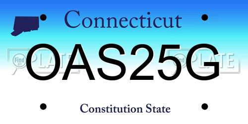OAS25G Connecticut License Plate