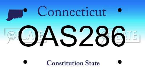 OAS286 Connecticut License Plate