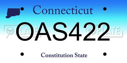 OAS422 Connecticut License Plate