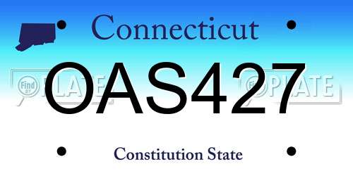 OAS427 Connecticut License Plate