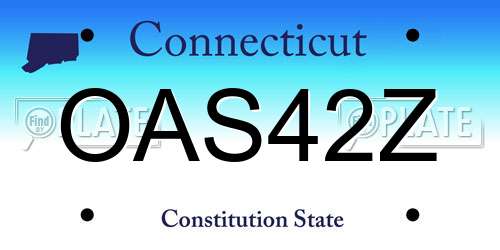 OAS42Z Connecticut License Plate