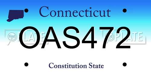 OAS472 Connecticut License Plate