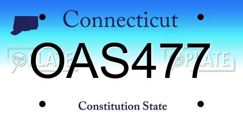 OAS477 Connecticut License Plate