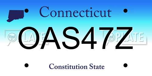 OAS47Z Connecticut License Plate