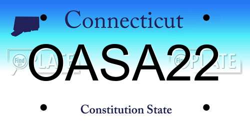 OASA22 Connecticut License Plate