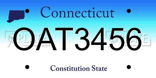 OAT3456 Connecticut License Plate