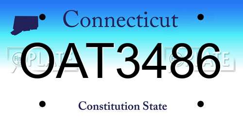 OAT3486 Connecticut License Plate