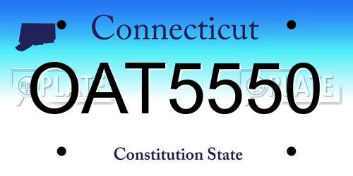 OAT5550 Connecticut License Plate