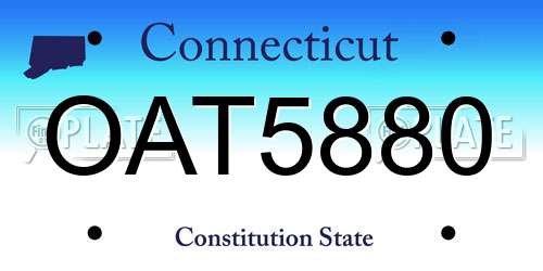 OAT5880 Connecticut License Plate